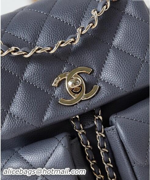 Top Quality Chanel Grained Calfskin Small Backpack Bag AS3787 Dark Grey 2024