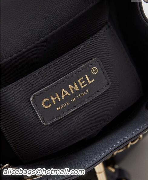 Top Quality Chanel Grained Calfskin Small Backpack Bag AS3787 Dark Grey 2024