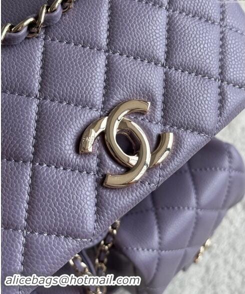 New Release Creation Chanel Grained Calfskin Backpack Bag AS3860 Light Purple 2024