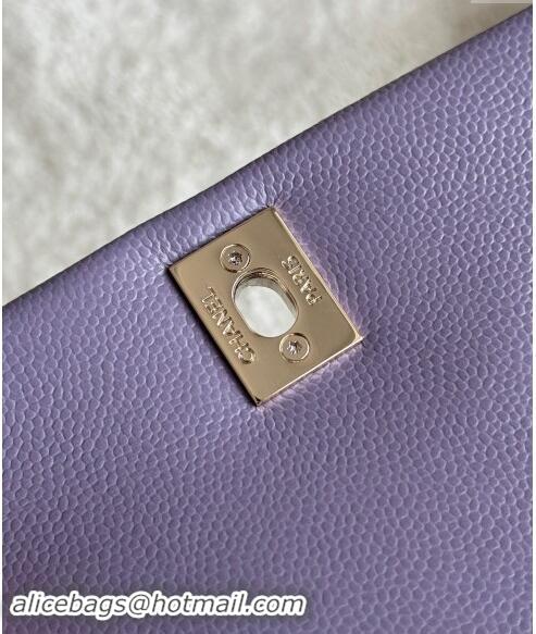 New Release Creation Chanel Grained Calfskin Backpack Bag AS3860 Light Purple 2024