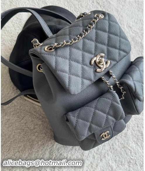 Luxury Cheap Chanel Grained Calfskin Backpack Bag AS3860 Dark Grey 2024