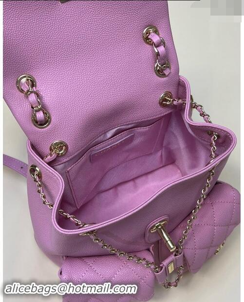 Best Price Chanel Grained Calfskin Backpack Bag AS3860 Purple Pink 2024