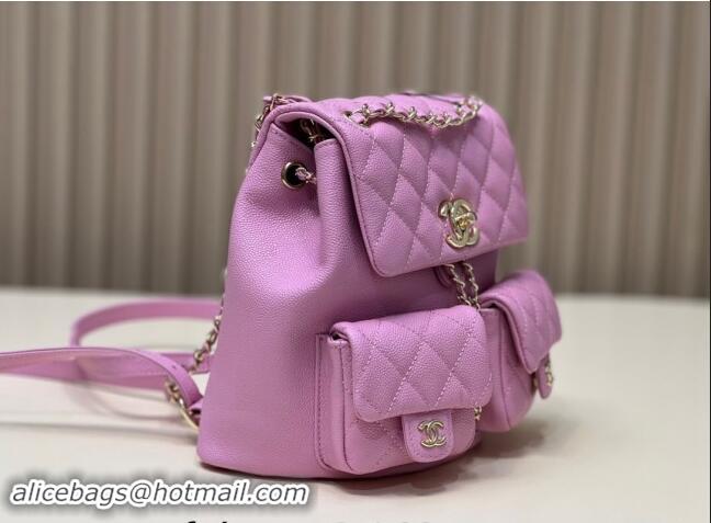 Best Price Chanel Grained Calfskin Backpack Bag AS3860 Purple Pink 2024