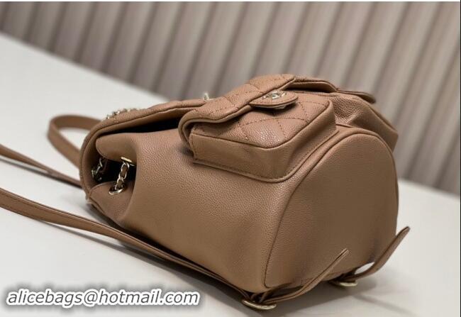 Top Quality Chanel Grained Calfskin Backpack Bag AS3860 Light Brown 2024