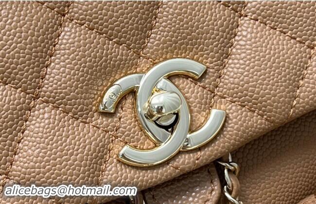 Top Quality Chanel Grained Calfskin Backpack Bag AS3860 Light Brown 2024