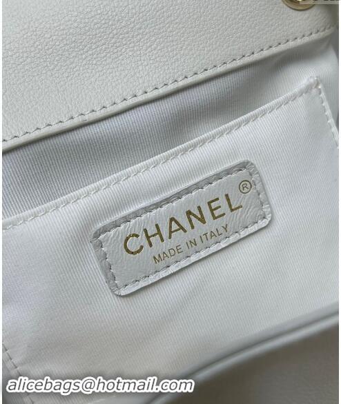 Luxury Classic Chanel Grained Calfskin Backpack Bag AS3860 White 2024