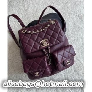 Market Sells Chanel Grained Calfskin Backpack Bag AS3860 Dark Burgundy 2024