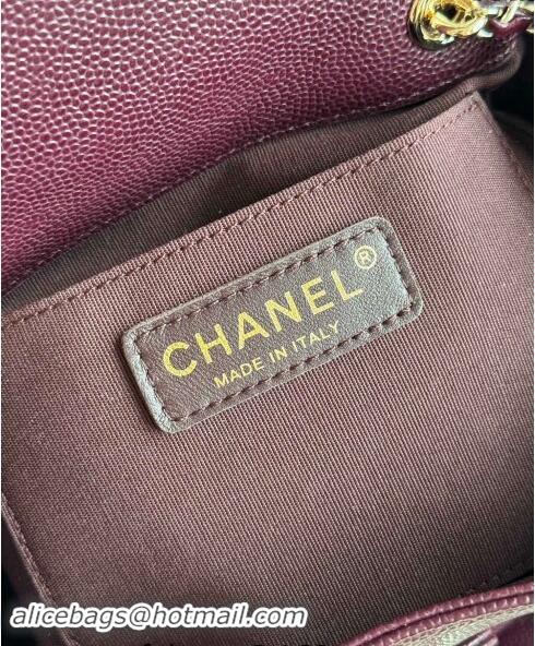 Market Sells Chanel Grained Calfskin Backpack Bag AS3860 Dark Burgundy 2024