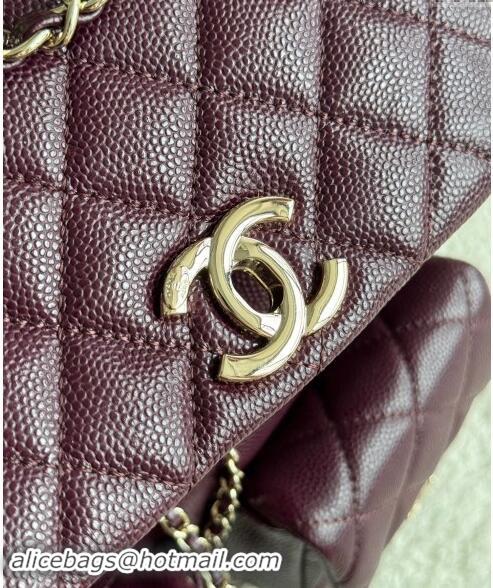 Market Sells Chanel Grained Calfskin Backpack Bag AS3860 Dark Burgundy 2024