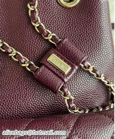 Market Sells Chanel Grained Calfskin Backpack Bag AS3860 Dark Burgundy 2024