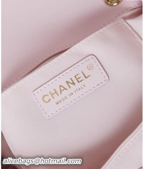 New Fashion Chanel Grained Calfskin Backpack Bag AS3860 Light Pink 2024