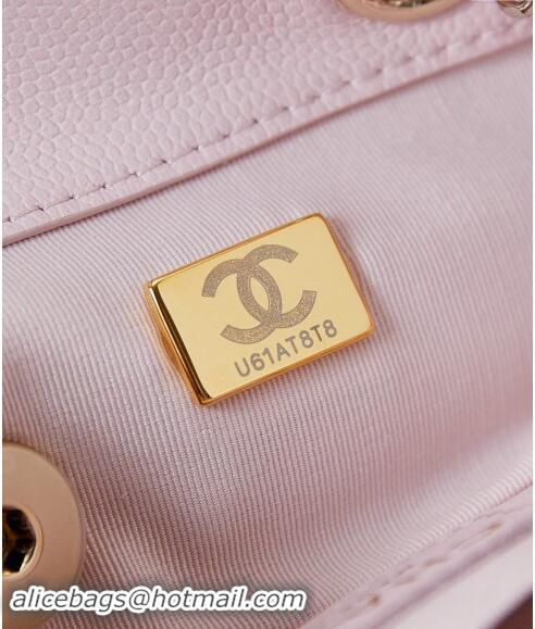 New Fashion Chanel Grained Calfskin Backpack Bag AS3860 Light Pink 2024