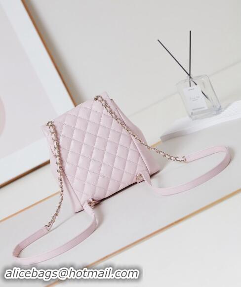 New Fashion Chanel Grained Calfskin Backpack Bag AS3860 Light Pink 2024