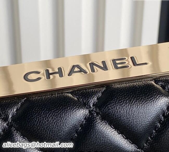 Buy Classic Chanel Trendy CC Lambskin Clutch with Chain and Band AP4184 Black 2024