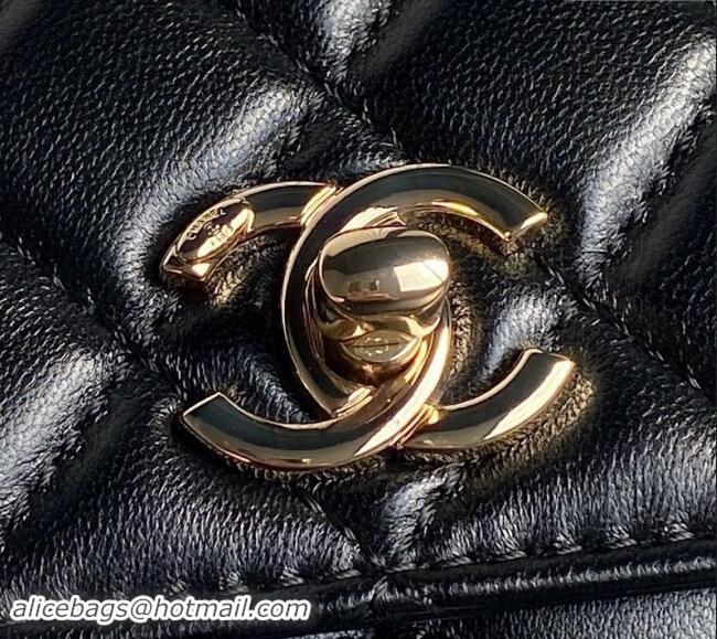 Buy Classic Chanel Trendy CC Lambskin Clutch with Chain and Band AP4184 Black 2024