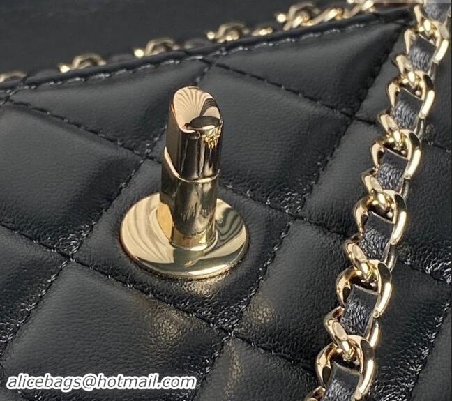 Buy Classic Chanel Trendy CC Lambskin Clutch with Chain and Band AP4184 Black 2024