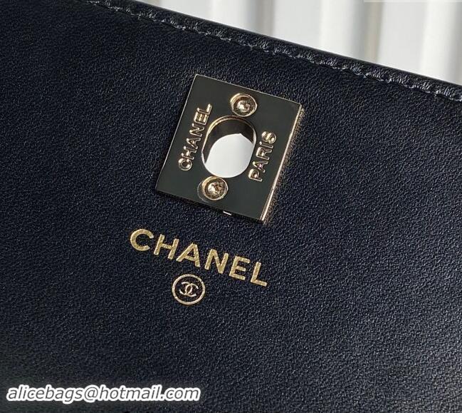 Buy Classic Chanel Trendy CC Lambskin Clutch with Chain and Band AP4184 Black 2024