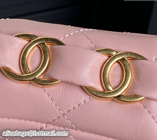 Buy Classic Chanel Lambskin Flap Bag with CC Chain AS5176 Pink 2024