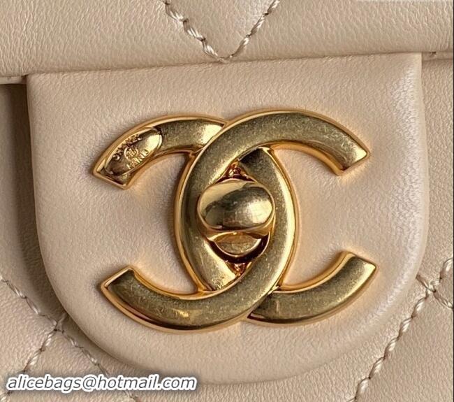 High Quality Chanel Lambskin Flap Bag with CC Chain AS5176 Beige 2024