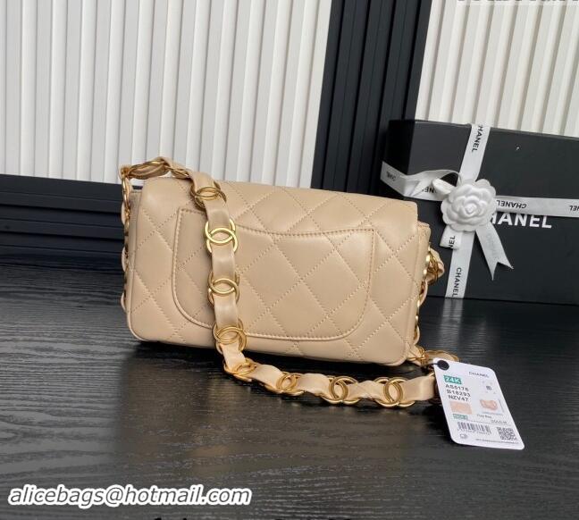 High Quality Chanel Lambskin Flap Bag with CC Chain AS5176 Beige 2024