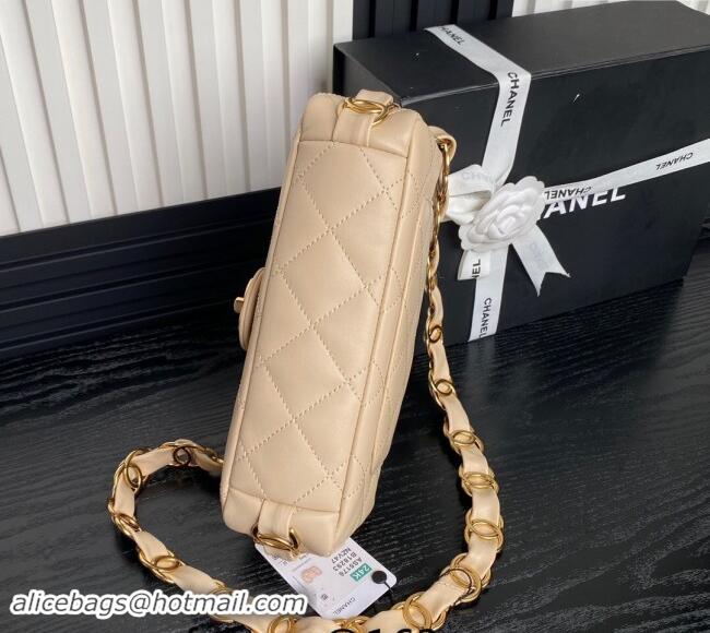 High Quality Chanel Lambskin Flap Bag with CC Chain AS5176 Beige 2024