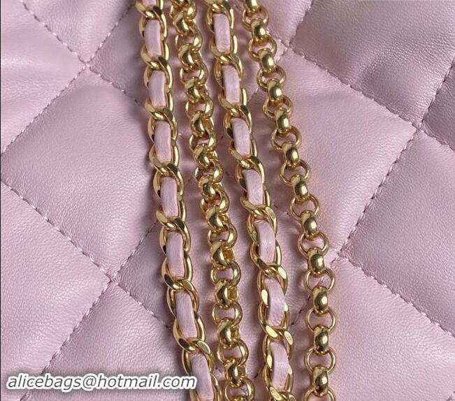 Buy Classic Chanel Lambskin Hobo Bag with Chain AS4966 Light Purple 2024