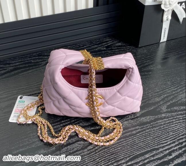 Buy Classic Chanel Lambskin Hobo Bag with Chain AS4966 Light Purple 2024