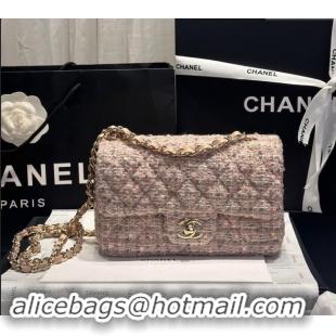 Spot Bulk Chanel Classic Tweed & Sequins Mini Flap Bag A69900 Nude Pink 2024