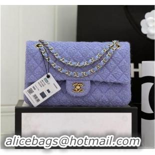 Market Sells Chanel Classic Tweed Medium Flap Bag A01112 Light Purple 2024