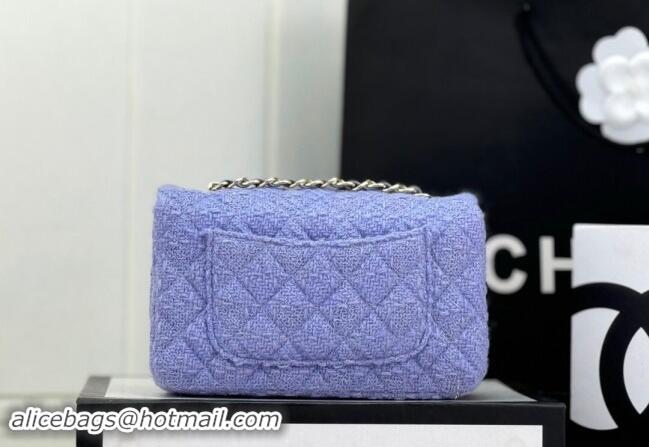 New Release Creation Chanel Classic Tweed Mini Flap Bag A69900 Light Purple 2024