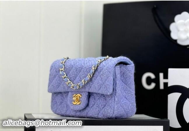 New Release Creation Chanel Classic Tweed Mini Flap Bag A69900 Light Purple 2024