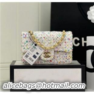 Luxury Classic Chanel Classic Hounstooth Tweed Mini Flap Bag A69900 White/Multicolor 2024