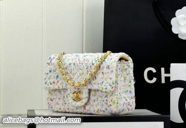 Luxury Classic Chanel Classic Hounstooth Tweed Mini Flap Bag A69900 White/Multicolor 2024