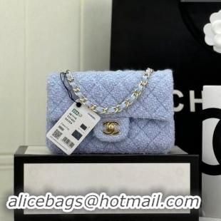 Original Cheap Chanel Classic Tweed Mini Flap Bag A69900 Pale Purple 2024