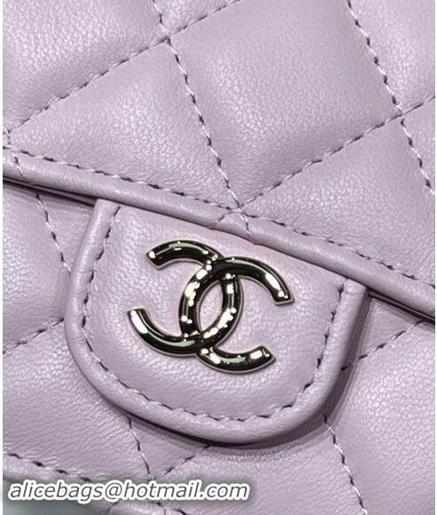 Low Cost Chanel Lambskin Leather Flap Phone Holder with Chain AP3226 Light Pink 2024