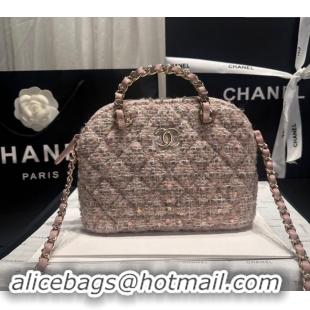 Buy Classic Chanel Tweed & Sequins Small Shopping Bag AS5130 Nude Pink 2024