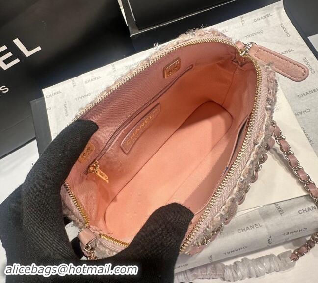 Buy Classic Chanel Tweed & Sequins Small Shopping Bag AS5130 Nude Pink 2024