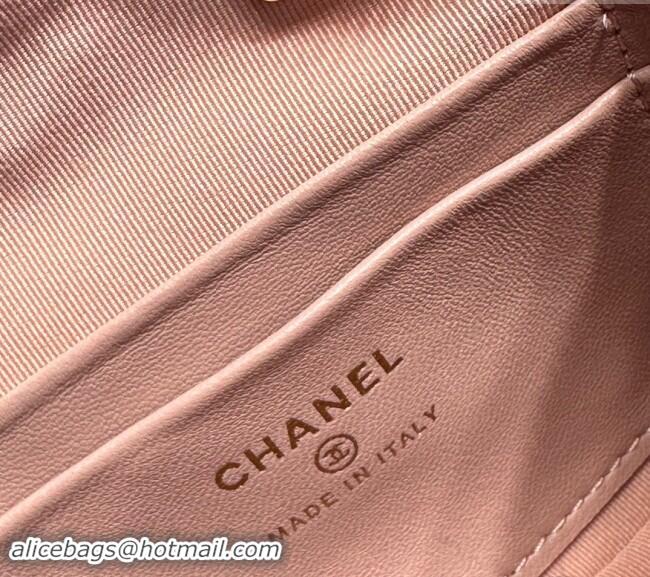 Market Sells Chanel Tweed & Sequins Clutch with Chain and Top Handle AP3354 Nude Pink 2024