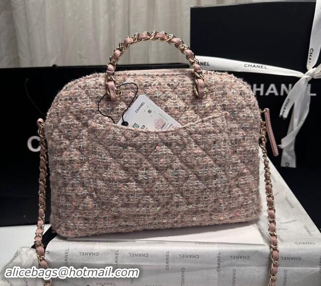 Buy Discount Chanel Tweed & Sequins Small Shopping Bag AS3969 Nude Pink 2024