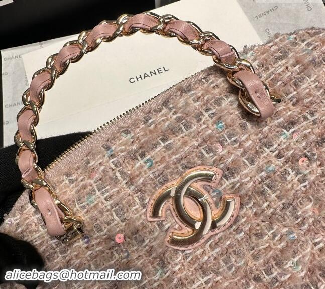 Buy Discount Chanel Tweed & Sequins Small Shopping Bag AS3969 Nude Pink 2024