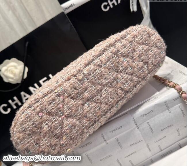 Buy Discount Chanel Tweed & Sequins Small Shopping Bag AS3969 Nude Pink 2024