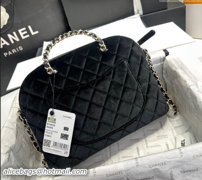 Particularly Recommended Chanel Velvet Small Shopping Bag AS3969 Black 2024