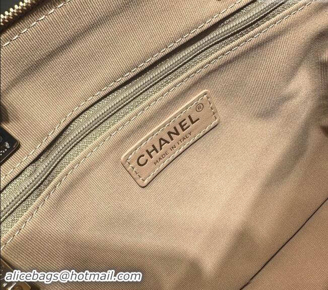 Good Quality Chanel Shiny Lambskin Small Shopping Bag AS3969 Light Brown 2024