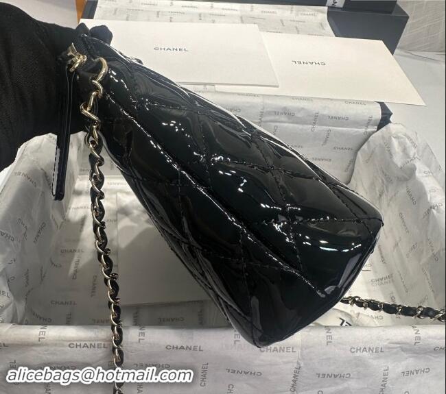 New Stylish Chanel Patent Calfskin Small Shopping Bag AS3969 Black 2024