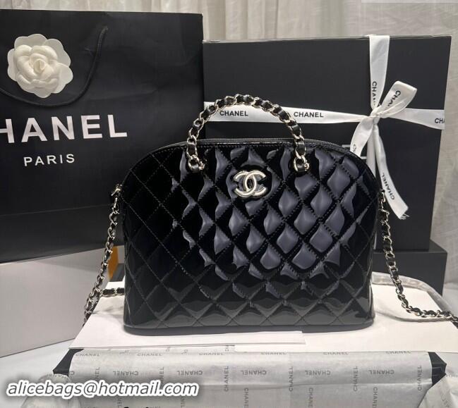 New Stylish Chanel Patent Calfskin Small Shopping Bag AS3969 Black 2024