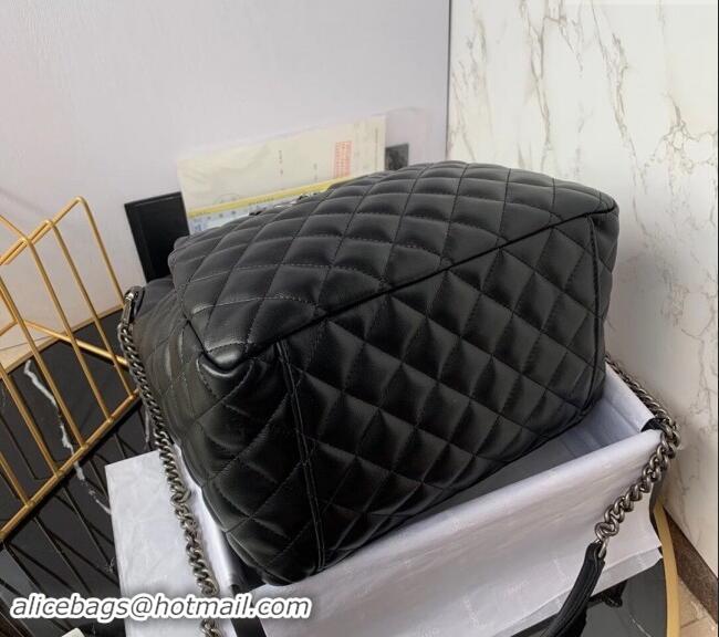 Spot Bulk Chanel Quilted Calfskin Bucket Bag A91277 Black 2024