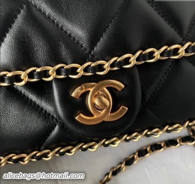 Cheap Wholesale Chanel Quilted Lambskin Flap Bag with Chain AS5089 Black 2024