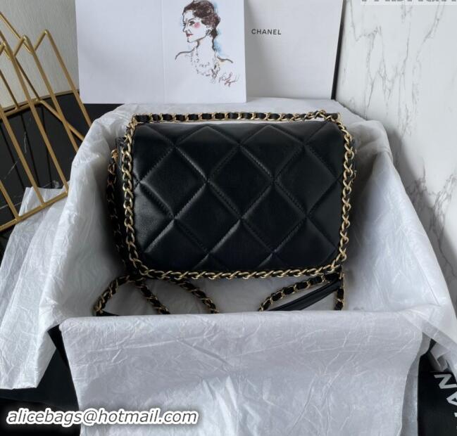 Cheap Wholesale Chanel Quilted Lambskin Flap Bag with Chain AS5089 Black 2024