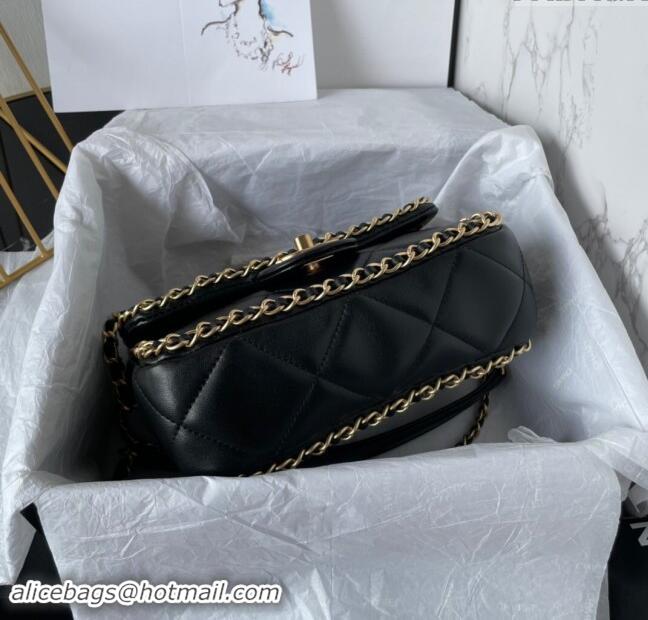 Cheap Wholesale Chanel Quilted Lambskin Flap Bag with Chain AS5089 Black 2024