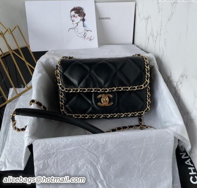 Cheap Wholesale Chanel Quilted Lambskin Flap Bag with Chain AS5089 Black 2024